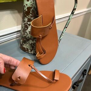 Elegant Tan VEGAN Leather Sandals